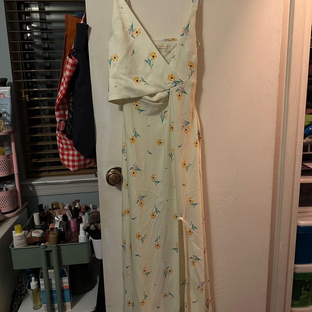 Urban Outfitters Cream Ruffled Wrap Maxi Dress